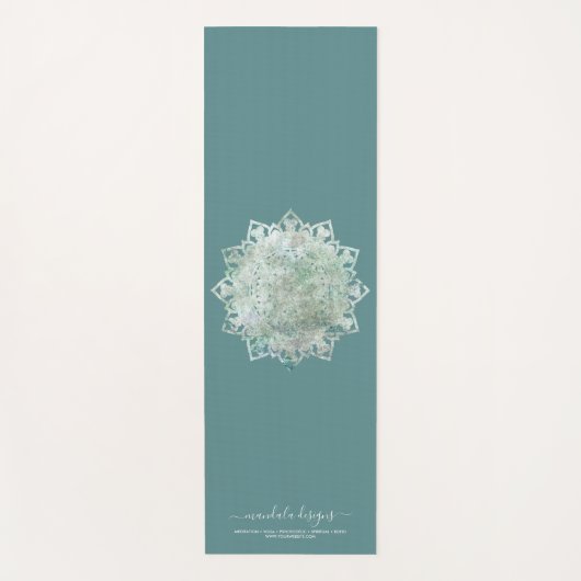 Green black two sided Mandala ヨガマット (正面)