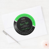 Green Black Wavy Silver with Logo Product Labels ラウンドシール (封筒)