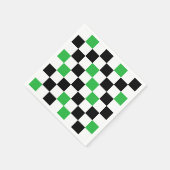 Green Black White Checkered Pattern Design  スタンダードカクテルナプキン (角)