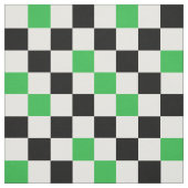 Green Black White Checkered Pattern Design  ファブリック (見本)