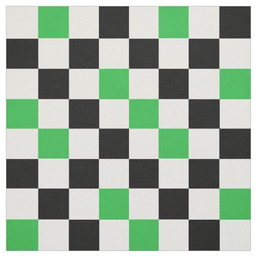 Green Black White Checkered Pattern Design  ファブリック (見本)