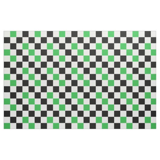 Green Black White Checkered Pattern Design  ファブリック (ファットクウォーター)
