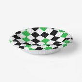 Green Black White Checkered Pattern Design  ペーパーボウル (傾斜あり)