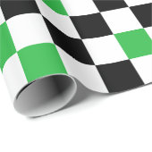Green Black White Checkered Pattern Design ラッピングペーパー (ロールコーナー)