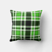 Green Black White Flannel Tartan Pattern Design クッション (裏面)