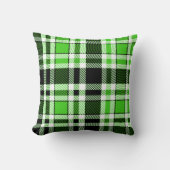 Green Black White Flannel Tartan Pattern Design クッション (正面)