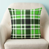 Green Black White Flannel Tartan Pattern Design  クッション