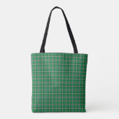 Green Black White Plaid Classic トートバッグ (裏面)