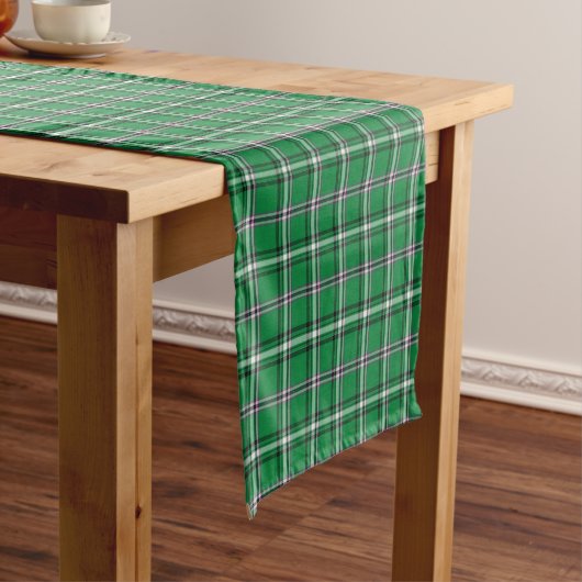 Green Black White Plaid Classic Table Runner ショートテーブルランナー (インサイチュ)