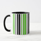 Green Black White Stripes Pattern Design  マグカップ (左)