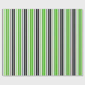 Green Black White Stripes Pattern Design  ラッピングペーパー (フラット)