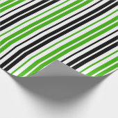 Green Black White Stripes Pattern Design  ラッピングペーパー (角)