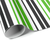Green Black White Stripes Pattern Design  ラッピングペーパー (ロールコーナー)