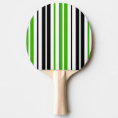 Green Black White Stripes Pattern Design  卓球ラケット (正面)