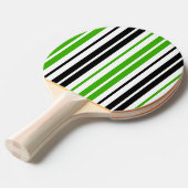 Green Black White Stripes Pattern Design  卓球ラケット (正面アングル)