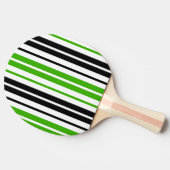Green Black White Stripes Pattern Design  卓球ラケット (横)
