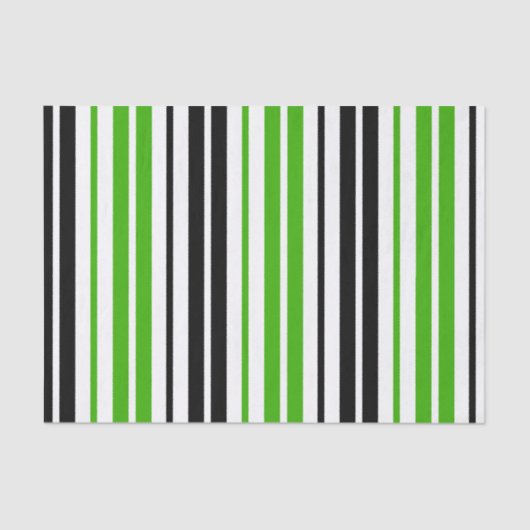 Green Black White Stripes Pattern Design  薄葉紙 (正面)