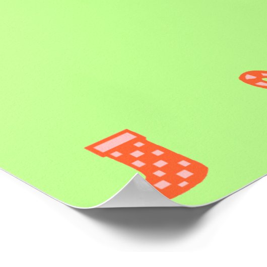 Green Blank Christmas Poster Red Decorative Border ポスター (角)