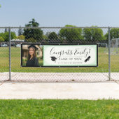 GREEN & BLK ornate | Graduation Banner with Photo 横断幕 (インサイチュ)
