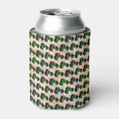 Green Block Art Lawn Bowls Pattern, Can Cooler 缶クーラー (缶正面)