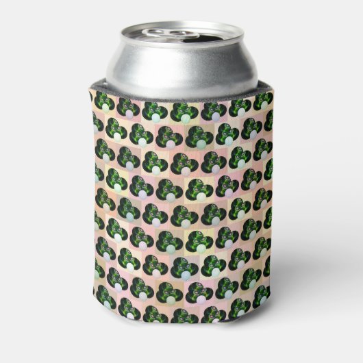 Green Block Art Lawn Bowls Pattern, Can Cooler 缶クーラー (缶裏面)