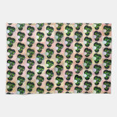 Green Block Art Lawn Bowls Pattern, Dish Towel キッチンタオル (横)