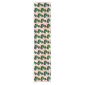 Green Block Art Lawn Bowls Pattern, Table Runner ショートテーブルランナー (正面)