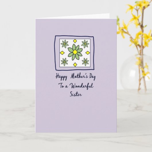 Green Bloom Mothers Card カード (黄色い花)