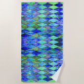 Green & Blue ビーチタオル (正面)