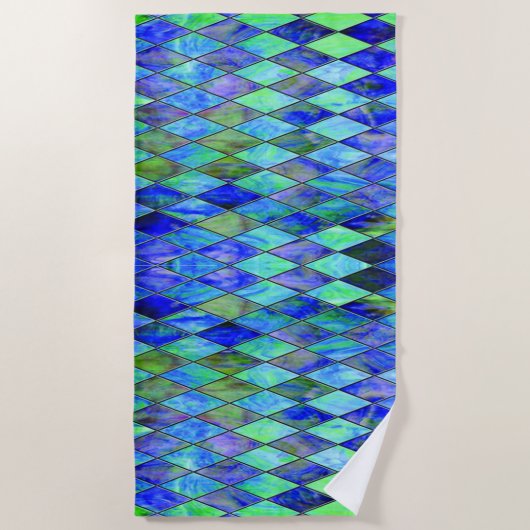 Green & Blue ビーチタオル (正面)
