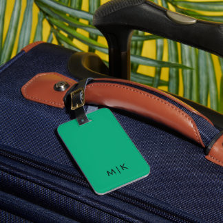Green Blue and Black Modern Monogram  ラゲッジタグ