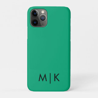 Green Blue and Black Modern Monogram  iPhone 11 Proケース