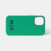 Green Blue and Black Modern Monogram iPhoneケース (裏面横)