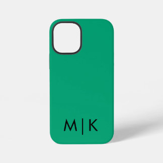 Green Blue and Black Modern Monogram  iPhone 12 Miniケース