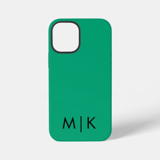 Green Blue and Black Modern Monogram iPhoneケース (裏面)