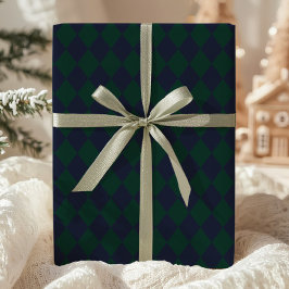 Green Blue Argyle Wrapping Paper ラッピングペーパー