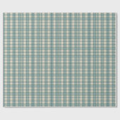 Green Blue Beige Plaid Men's Birthday ラッピングペーパー (フラット)