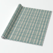 Green Blue Beige Plaid Men's Birthday ラッピングペーパー (アンロールド)