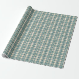 Green Blue Beige Plaid Men's Birthday ラッピングペーパー