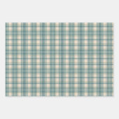 Green Blue Beige Plaid Men's Birthday Father's Day ラッピングペーパーシート (正面)