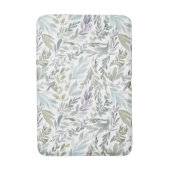 Green Blue Botanical Watercolor バスマット (正面縦)