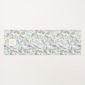Green Blue Botanical Watercolor ヨガマット (裏面(横))