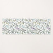 Green Blue Botanical Watercolor ヨガマット (正面(横))