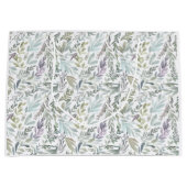 Green Blue Botanical Watercolor ラージペーパーバッグ (正面)