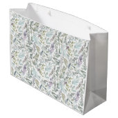 Green Blue Botanical Watercolor ラージペーパーバッグ (裏面アングル)