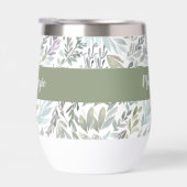 Green Blue Botanical Watercolor Monogram Name (右面)