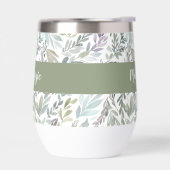 Green Blue Botanical Watercolor Monogram Name (左面)