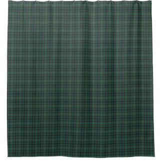 Green Blue Burgundy Tartan Plaid Shower Curtain シャワーカーテン