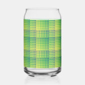 Green Blue Checker Abstract Pattern ガラス缶 (左)