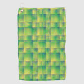 Green Blue Checker Abstract Pattern ゴルフタオル (正面)